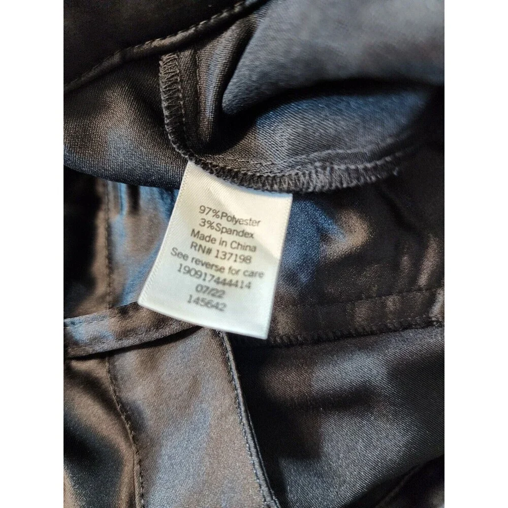 Intempo Womens Cargo Pants Black Satin Silk Ruched Leg Drawstring Size 16 Multi - Picture 6 of 11